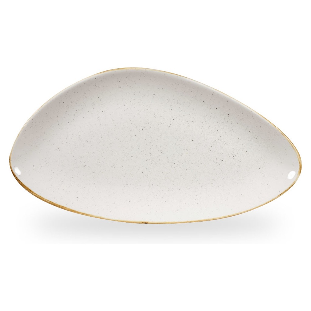 Bord plat driehoek 35.5x18.8cm Stonecast Barley White Churchill