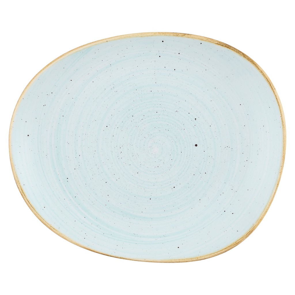 Bord plat coupe organic 18.5x15.5cm Stonecast Duck Egg Churchill