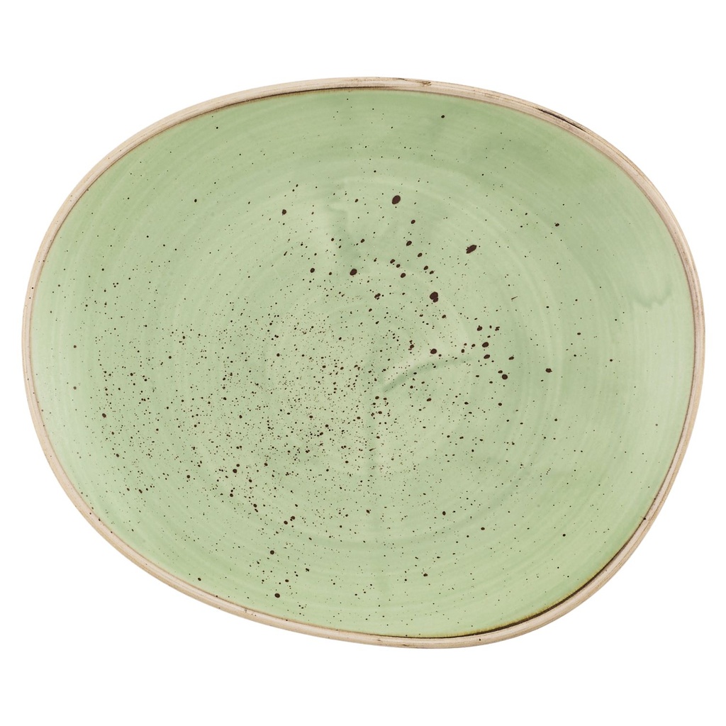 Bord plat coupe organic 18.5x15.5cm Stonecast Sage Green Churchill