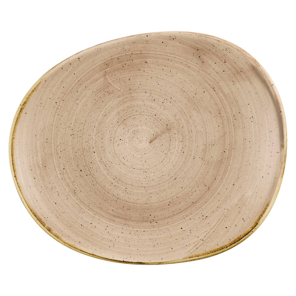 Bord plat coupe organic 18.5x15.5cm Stonecast Truffle Churchill