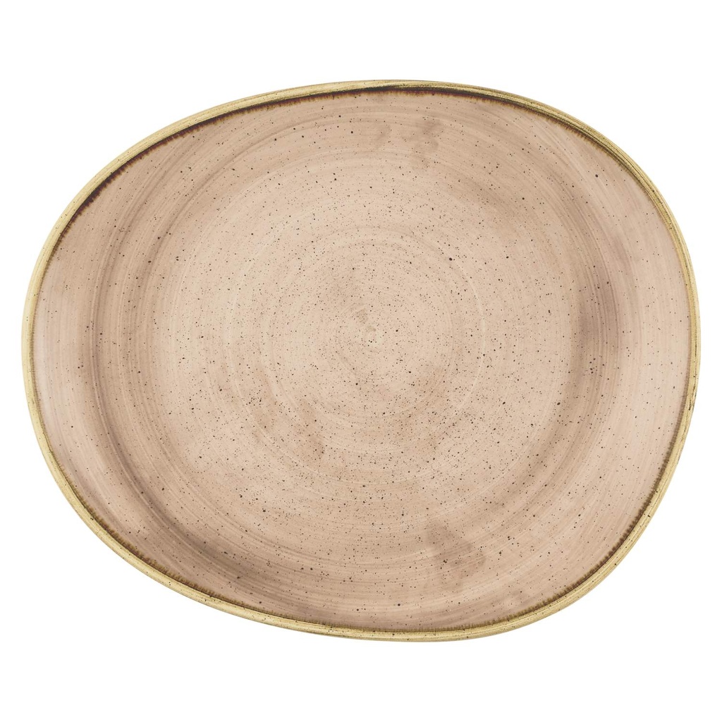 Bord plat coupe organic 21.0x17.6cm Stonecast Truffle Churchill