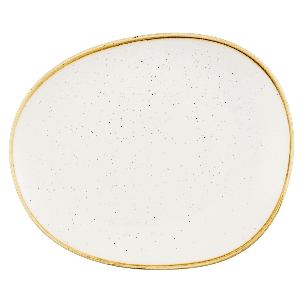Bord plat coupe organic 28.0x23.5cm Stonecast Barley White Churchill