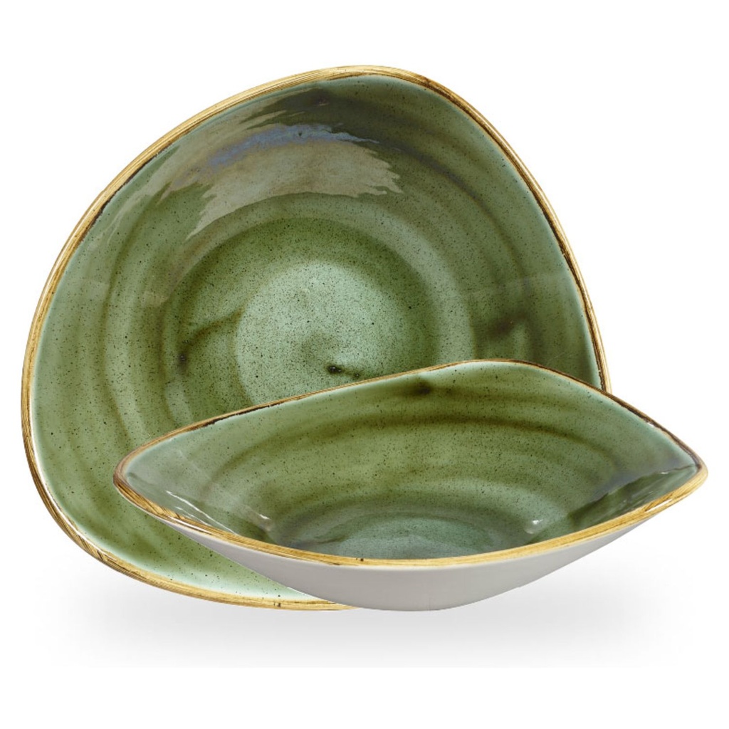 Kom driehoek 23.5cm Stonecast Samphire Green Churchill