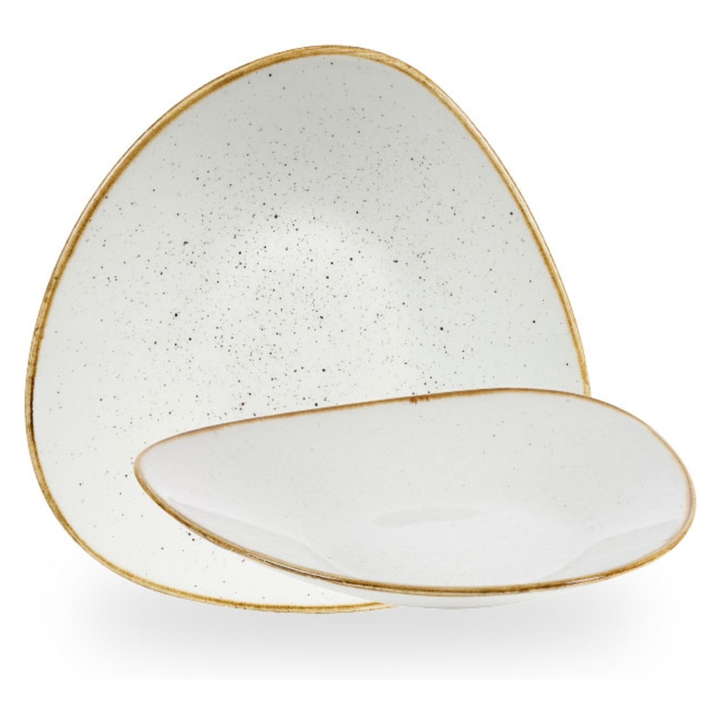 Kom driehoek 21.0x21.0cm 41.0cl Stonecast Barley White Churchill