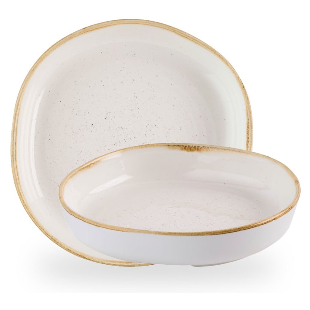 Kom walled 23.0cm Stonecast Barley White Churchill