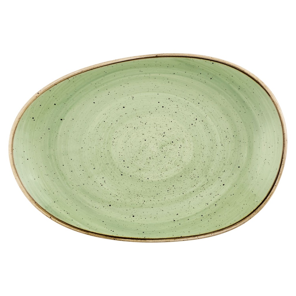 Schaal organic 34.5x23.5cm Stonecast Sage Green Churchill