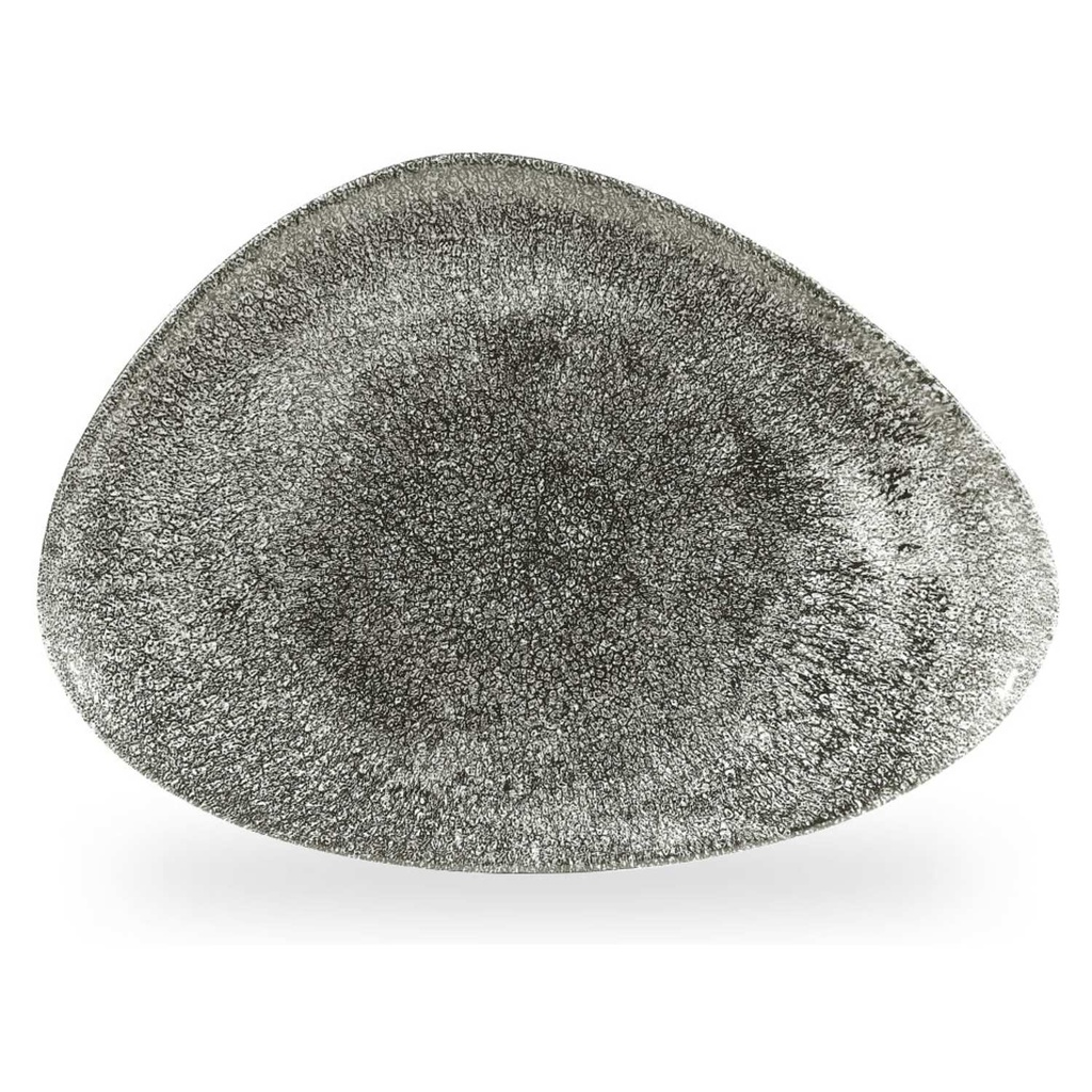 Bord plat driehoek 35.6x25.0cm Studio Prints Raku Quartz Black Churchill