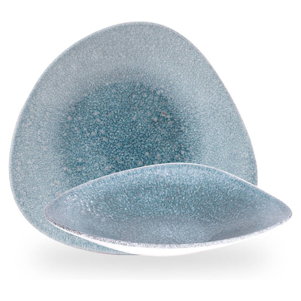 Kom driehoek 27.2x26.7cm 78.0cl Studio Prints Raku Topaz Blue Churchill
