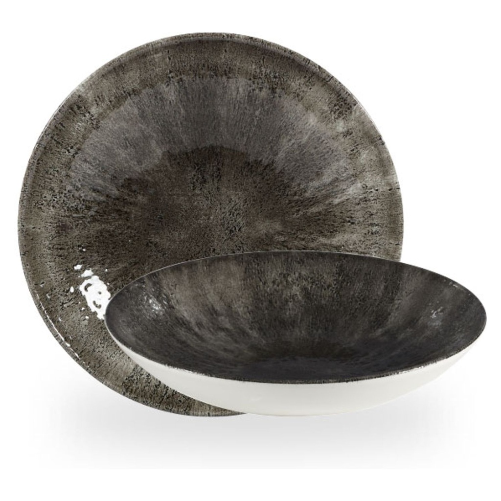 Bord diep coupe 18.2cm 42.6cl Studio Prints Stone Quartz Black Churchill
