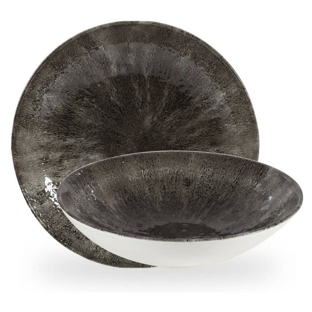 Bord diep coupe 24.8cm 113.6cl Studio Prints Stone Quartz Black Churchill