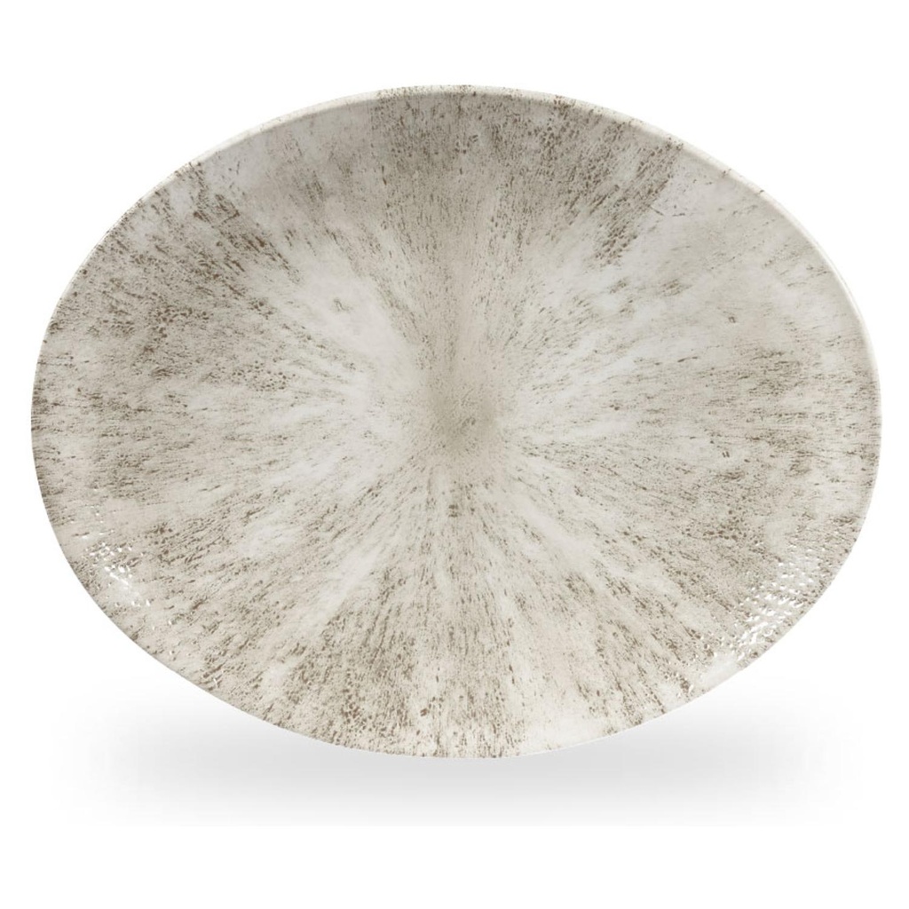 Bord plat coupe ovaal 31.7x25.5cm Studio Prints Stone Agate Grey Churchill
