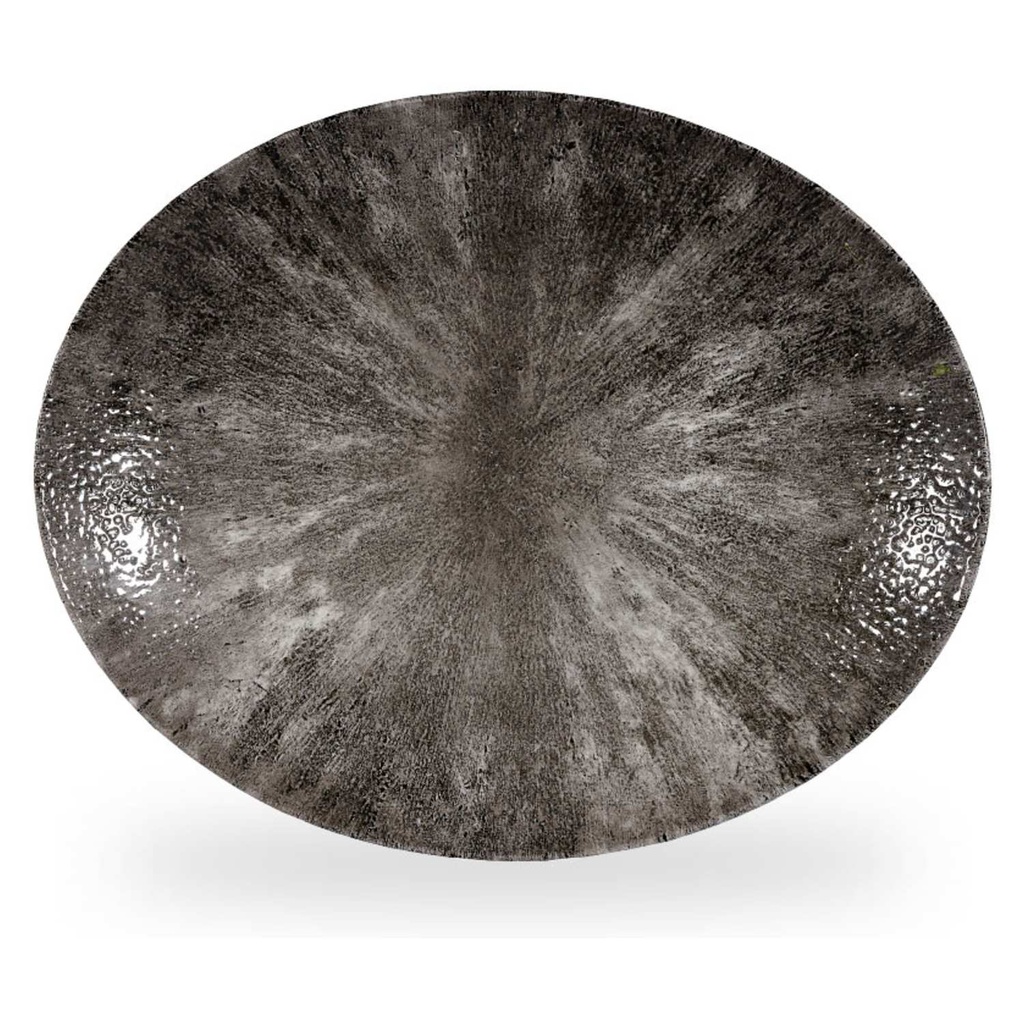 Bord plat coupe ovaal 31.7x25.5cm Studio Prints Stone Quartz Black Churchill