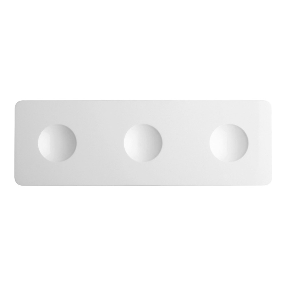 Serveerplank met 3 uitsparingen 30.5x10.0cm Modulo white Guy Degrenne