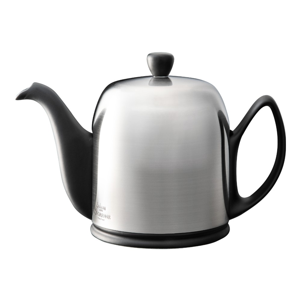 Theepot 100.0cl Salam black cloche RVS geborsteld Guy Degrenne
