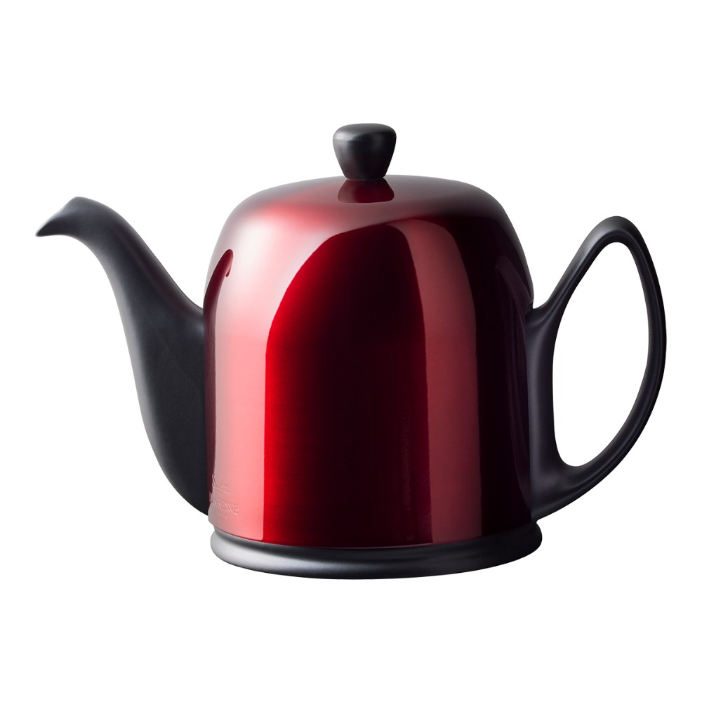Theepot 100.0cl Salam black cloche red metallic Guy Degrenne