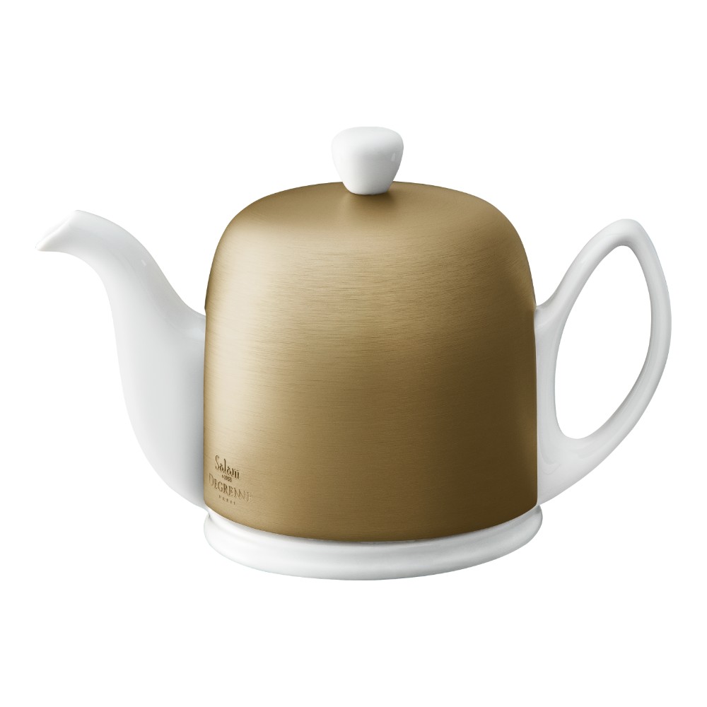 Theepot 100.0cl Salam white cloche bronze Guy Degrenne