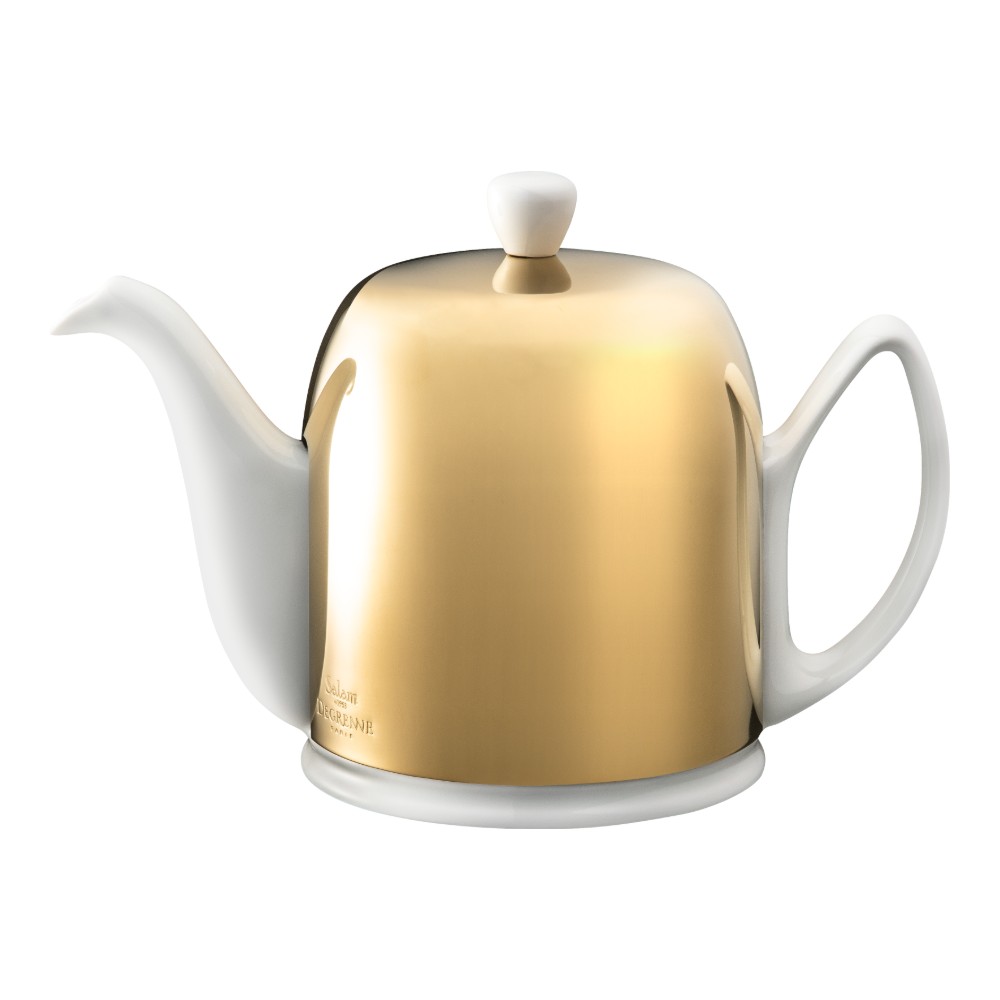Theepot 100.0cl Salam white cloche golden Guy Degrenne