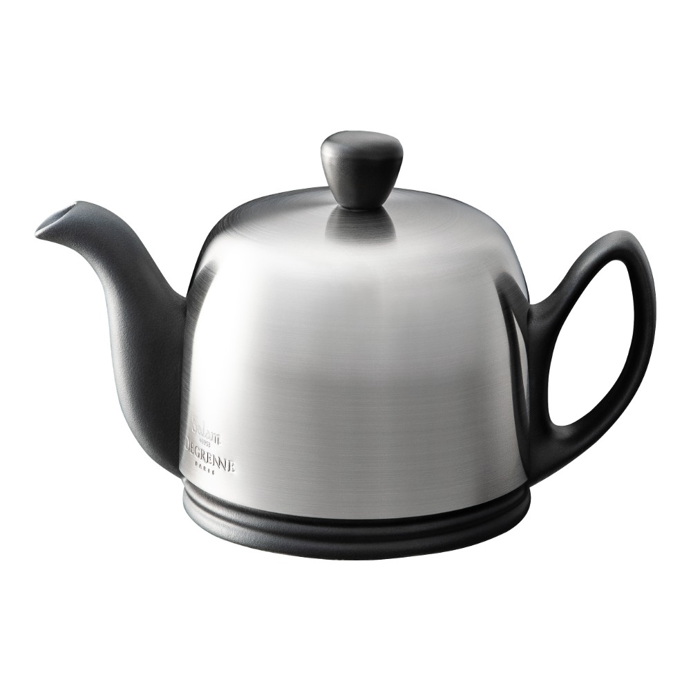 Theepot 35.0cl Salam black cloche RVS geborsteld Guy Degrenne