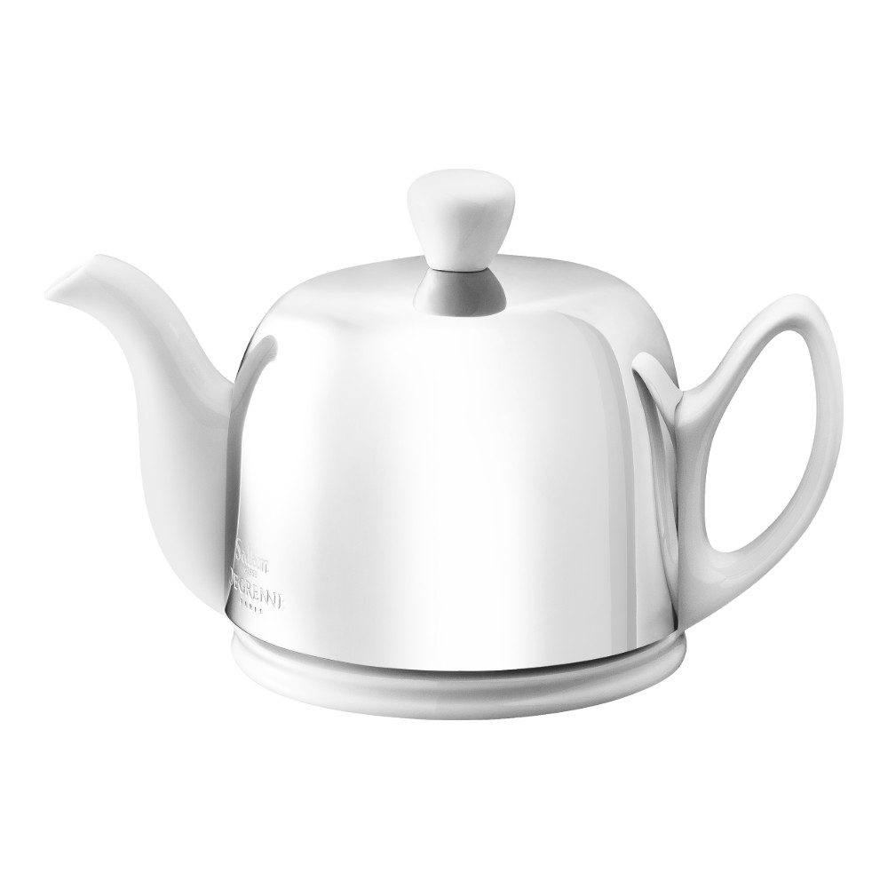 Theepot 35.0cl Salam white cloche RVS spiegelglans Guy Degrenne