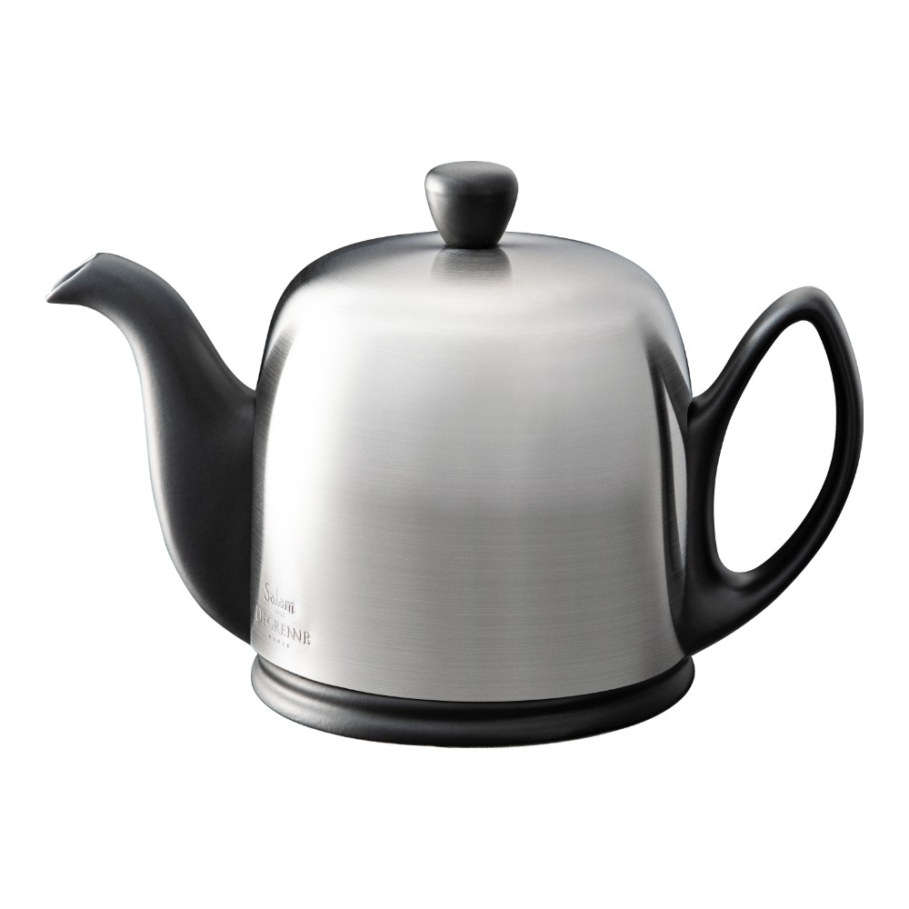 Theepot 70.0cl Salam black cloche RVS geborsteld Guy Degrenne
