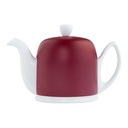 Theepot 70.0cl Salam white cloche burgundy Guy Degrenne