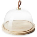 Stolp/cloche met plateau 30.0x(h)25.0cm hout Revol