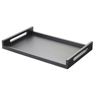 Dienblad rechthoek 60.3x40.2x(h)7.0cm zwart met grepen