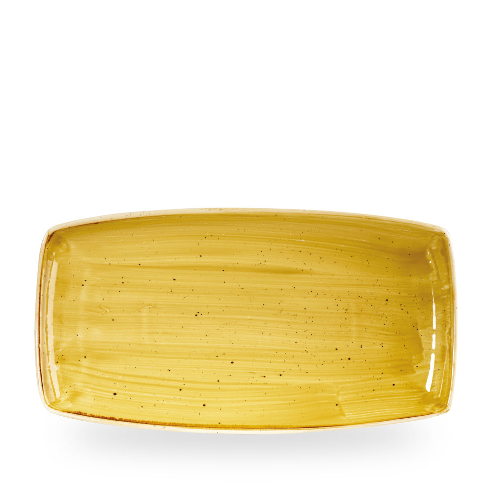 Schaal rechthoek 35.5x18.9cm Stonecast mustard yellow