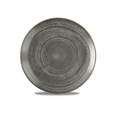 Bord plat coupe 16.5cm Stonecast raw black 