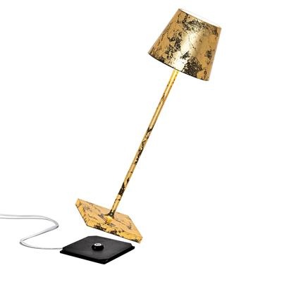 Tafellamp Led 38.0cm Poldina gold black Craquele