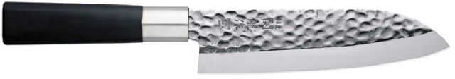 Koksmes 16.5cm santoku RVS hammered