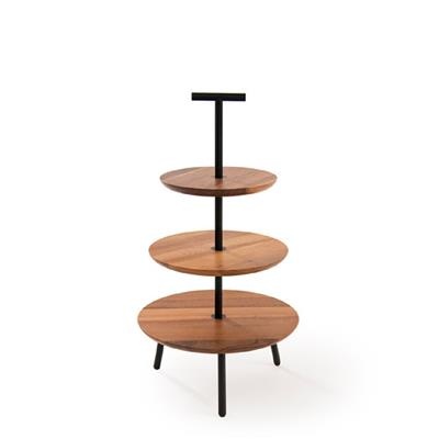 Etagere 3-Laags rond Alto walnut