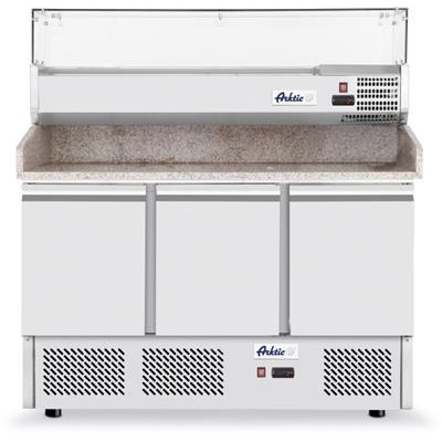 Pizzawerkbank metkoelvitrine 280.0/40.0l RVS arktic