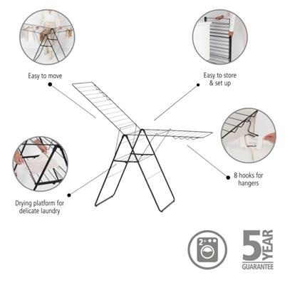Droogrek 25.0mtr hangon Brabantia matt black