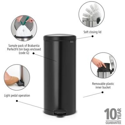 Prullenbak 30.0l NewIcon Brabantia matt black