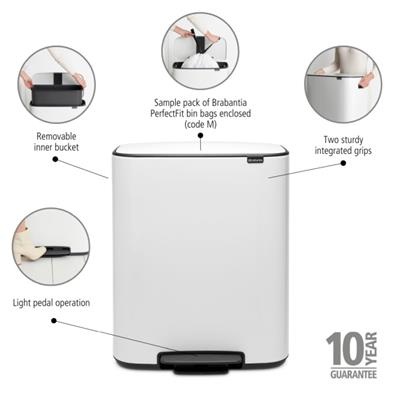 Prullenbak 60.0l Bo Brabantia white