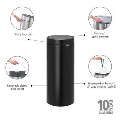 Prullenbak 30.0l Bo t Brabantia matt black