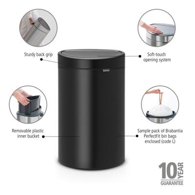 Prullenbak 40.0l Bo t Brabantia matt black