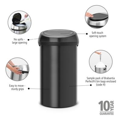 Prullenbak 60.0l Bo t Brabantia matt black