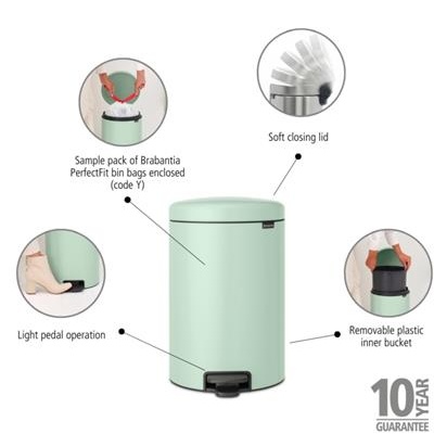Prullenbak 20.0l NewIcon Brabantia jade green