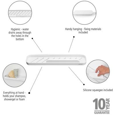 Doucheplank m/wisser 42cm mindset Brabantia white