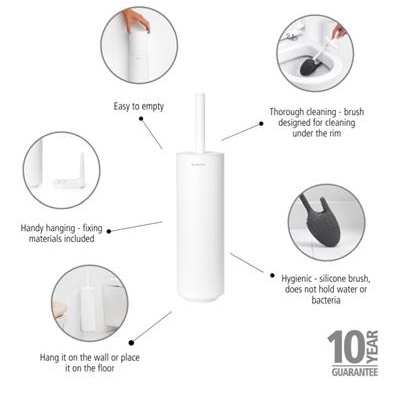 ToiletBorstel m/houder mindset Brabantia white