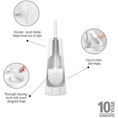 ToiletBorstel m/houder renew Brabantia white
