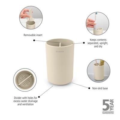 TandenBorstelhouder 7.6cm renew Brabantia beige