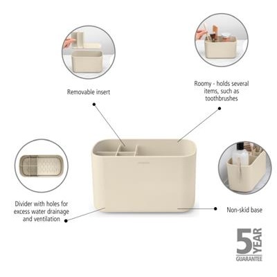 Badkamer caddy renew Brabantia soft beige
