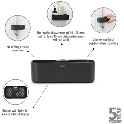 Badkamer caddy renew Brabantia grey