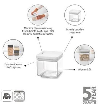 Voorraadbus 0.7l Tasty+ Brabantia light grey