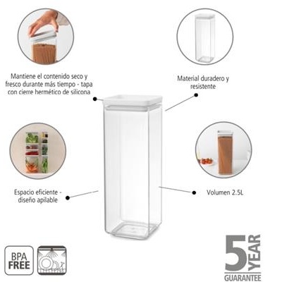 Voorraadbus 2.5l Tasty+ Brabantia light grey