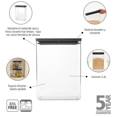 Voorraadbus 5.4l Tasty+ Brabantia dark grey