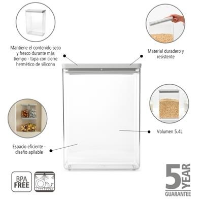 Voorraadbus 5.4l Tasty+ Brabantia light grey